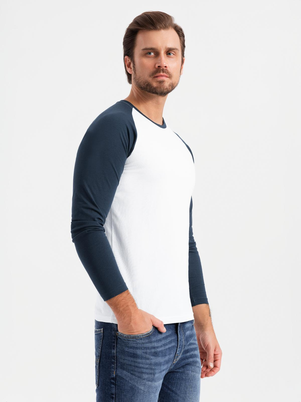 Meeste pikkade raglaanvarrukatega T-särk Ombre Clothing - Image 3