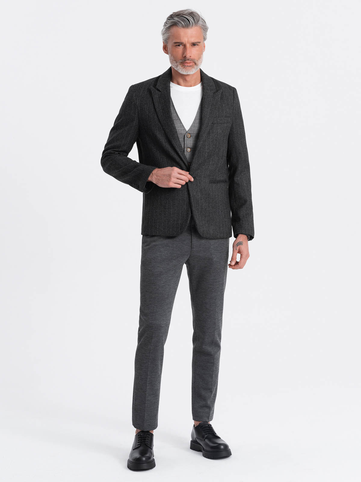 Ombre Clothing meeste triibuline žakaarjakk - Image 5