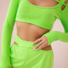 Naiste kaheosaline komplekt crop-top pluusi ja pükstega - Thumbnail Image 2