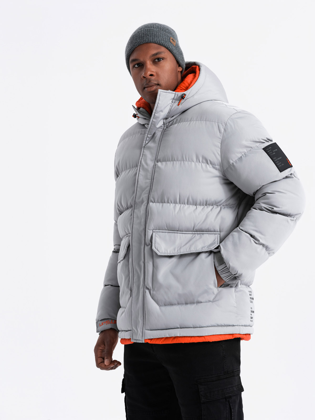 Ombre Clothing meeste tepitud kapuutsiga jope - Image 15