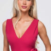 Larica naiste maani ulatuv peplum-detailiga maksikleit - Thumbnail Image 4