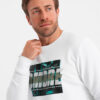 Ombre Clothing meeste dressipluus graafilise trükiga - Thumbnail Image 2