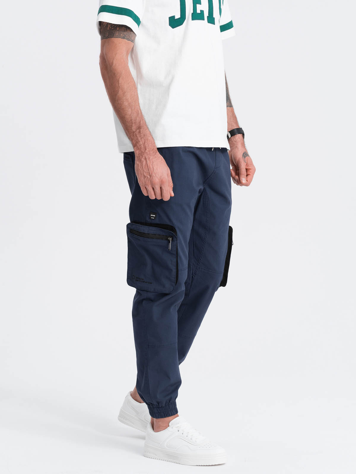Meeste cargo-stiilis dressipüksid Ombre Clothing - Image 5