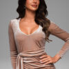 Larica naiste sametine drapeeritud kleit - Thumbnail Image 2