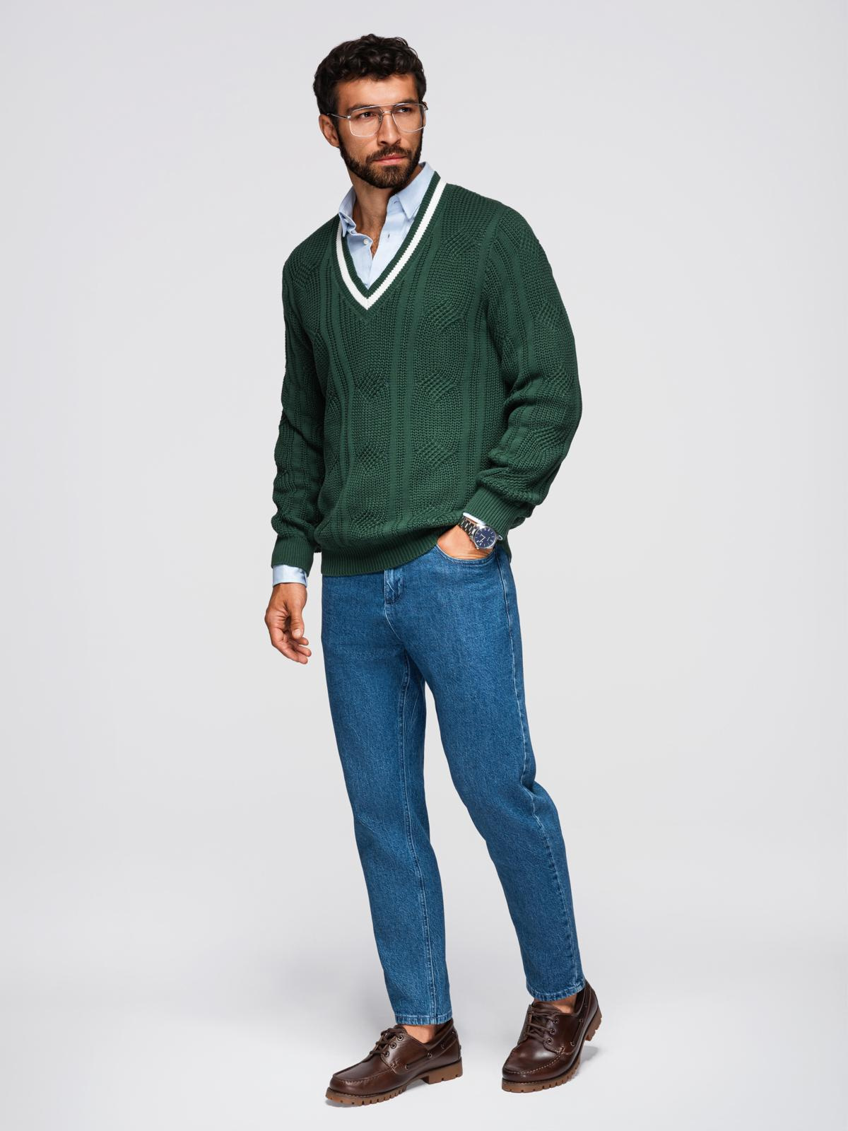 Meeste V-kaelusega kootud kampsun Ombre Clothing - Image 18