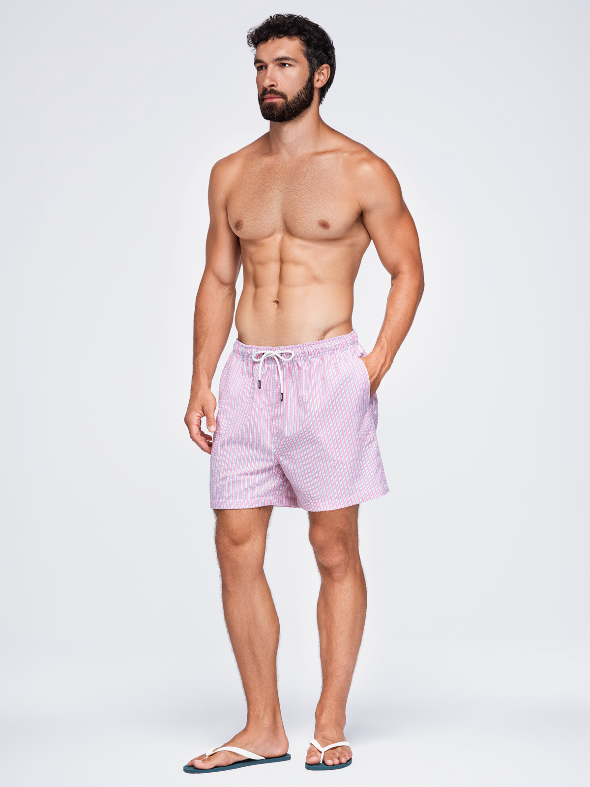 Meeste triibulised ujumispüksid Ombre Clothing seersucker-kangast - Image 15