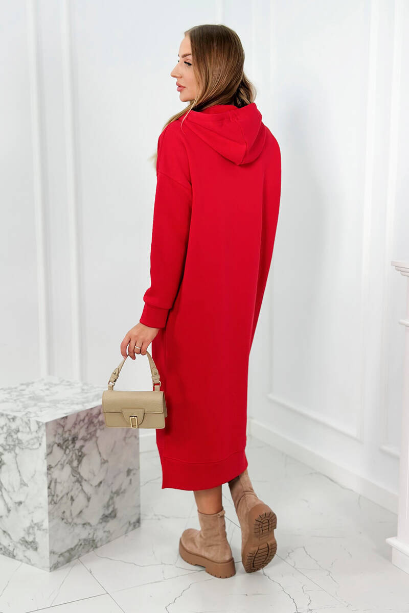 Pikk kapuutsi ja kängurutaskuga dresskleit - Image 30
