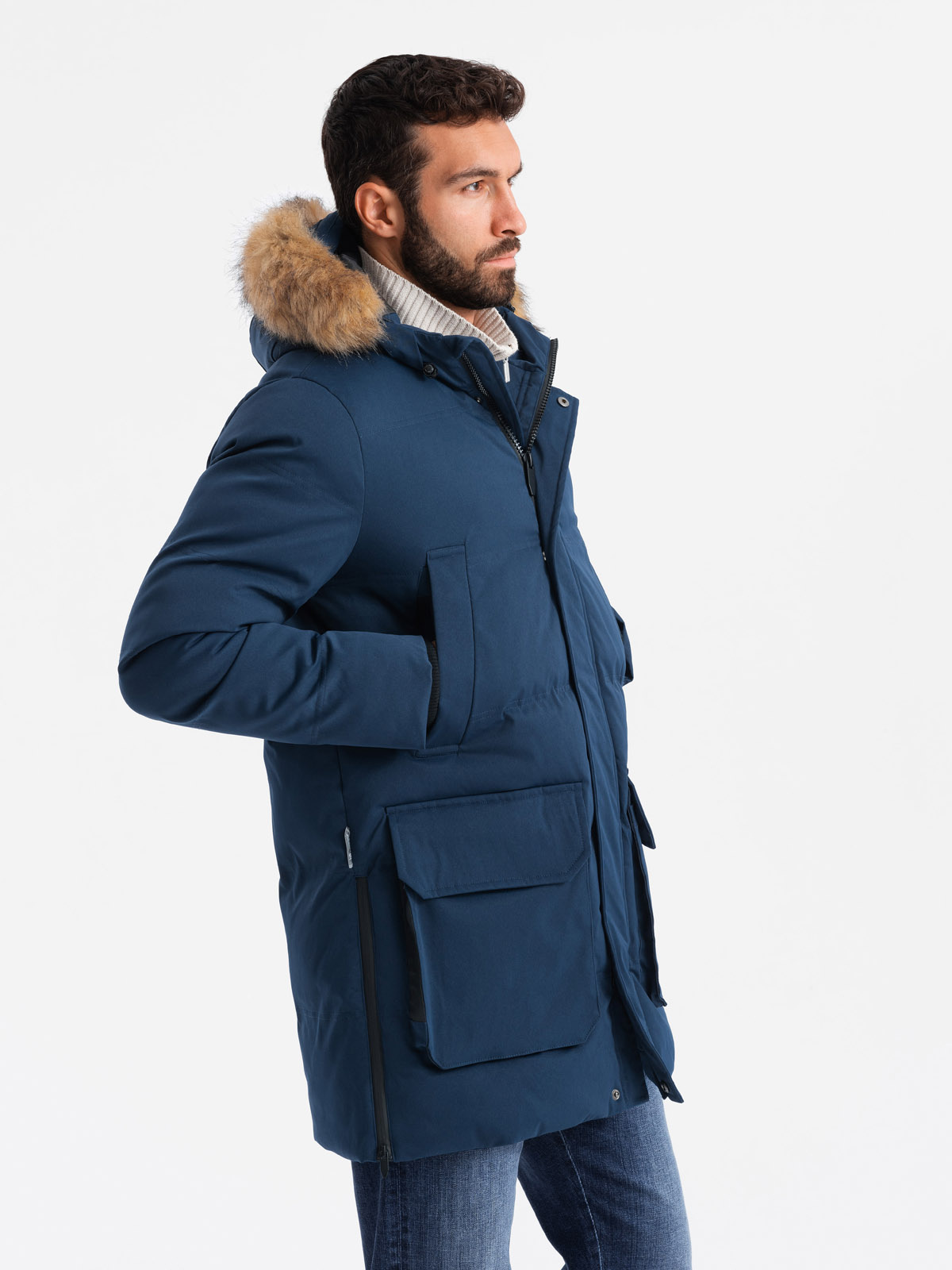 Meeste kapuutsiga talvejope Ombre Clothing - Image 1