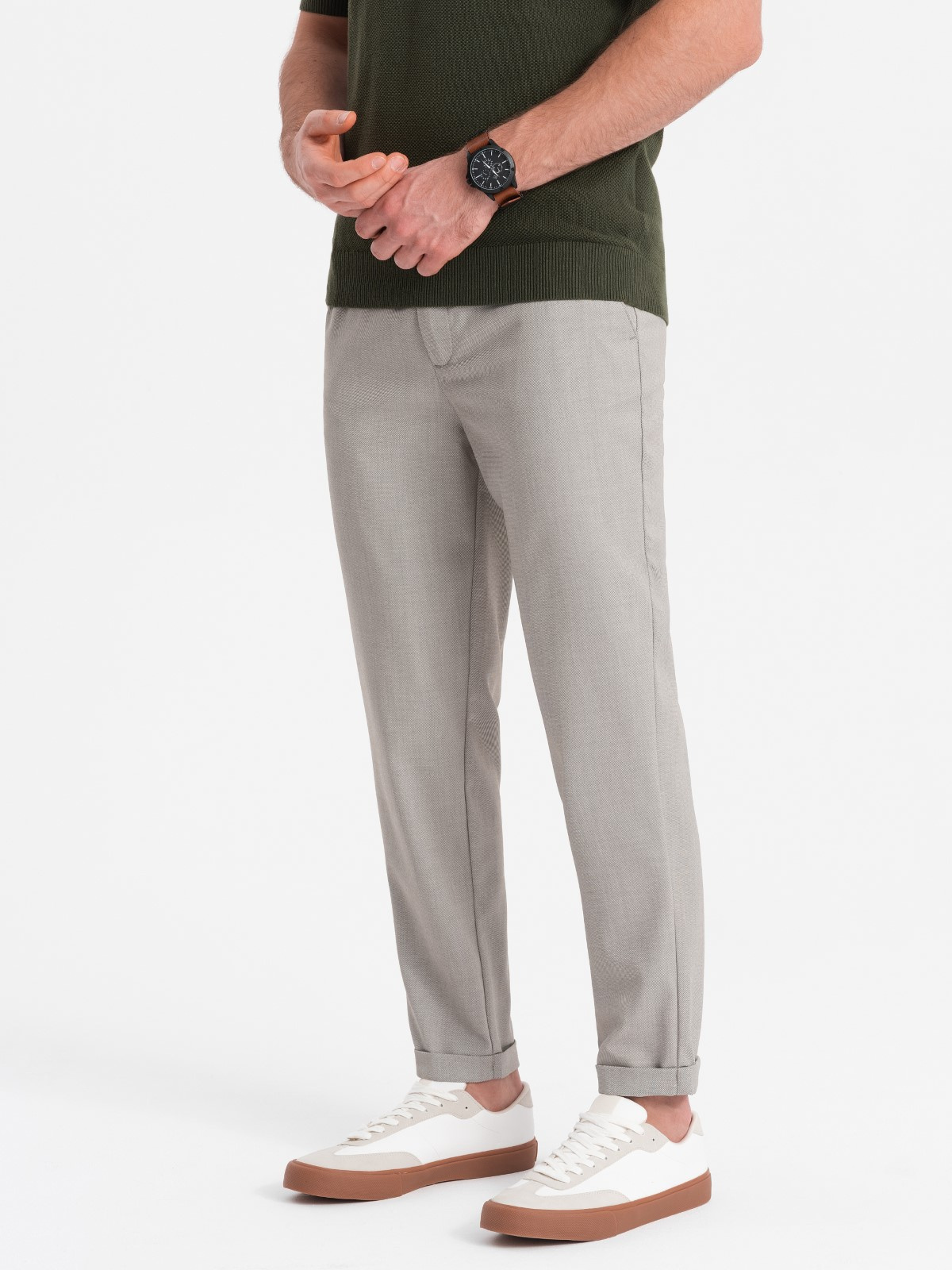 Elastse vöökohaga meeste chino-püksid Ombre Clothing - Image 38
