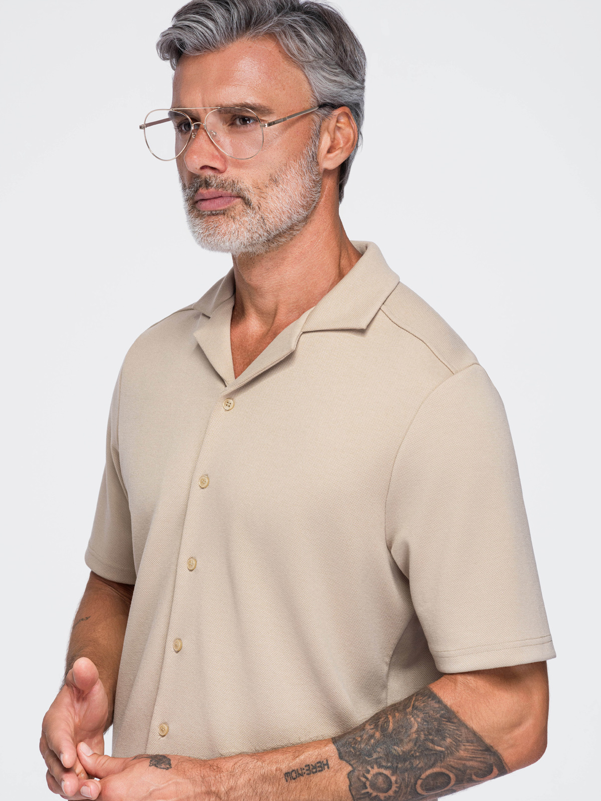 Meeste lühikeste varrukatega särk Ombre Clothing kuuba kraega - Image 7