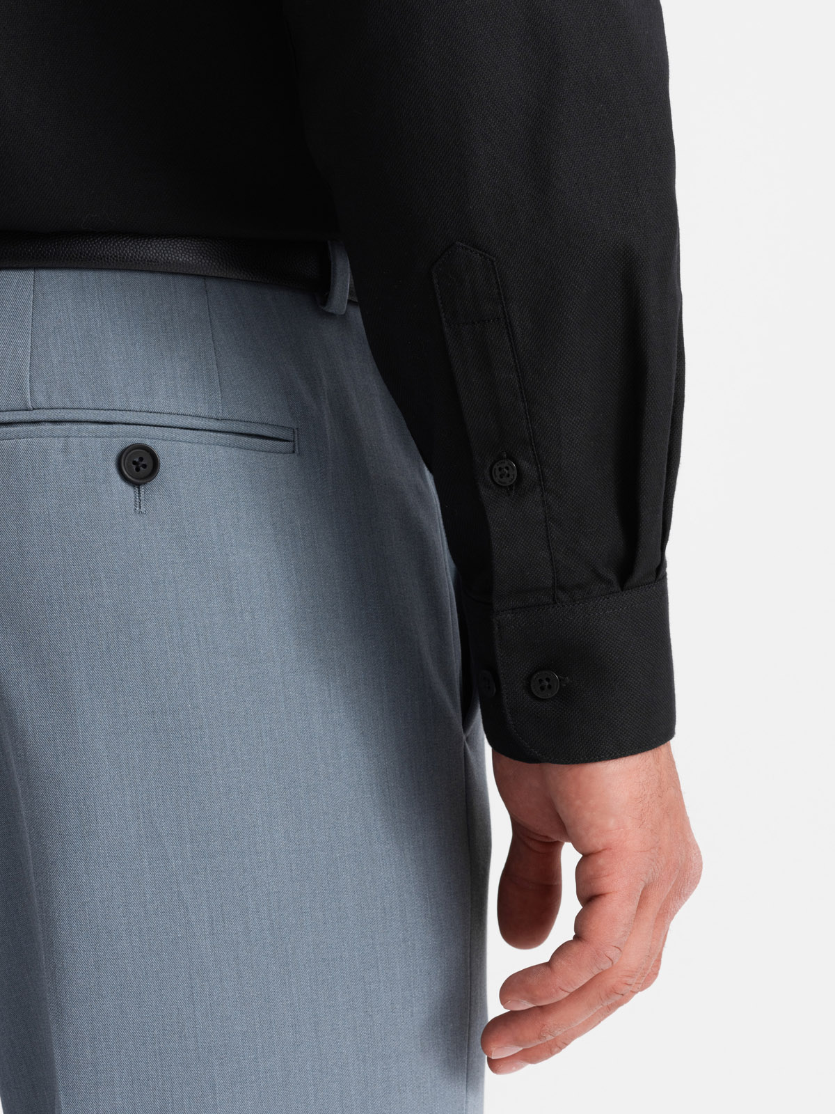 Meeste puuvillane triiksärk taskuga regular fit Ombre Clothing - Image 16