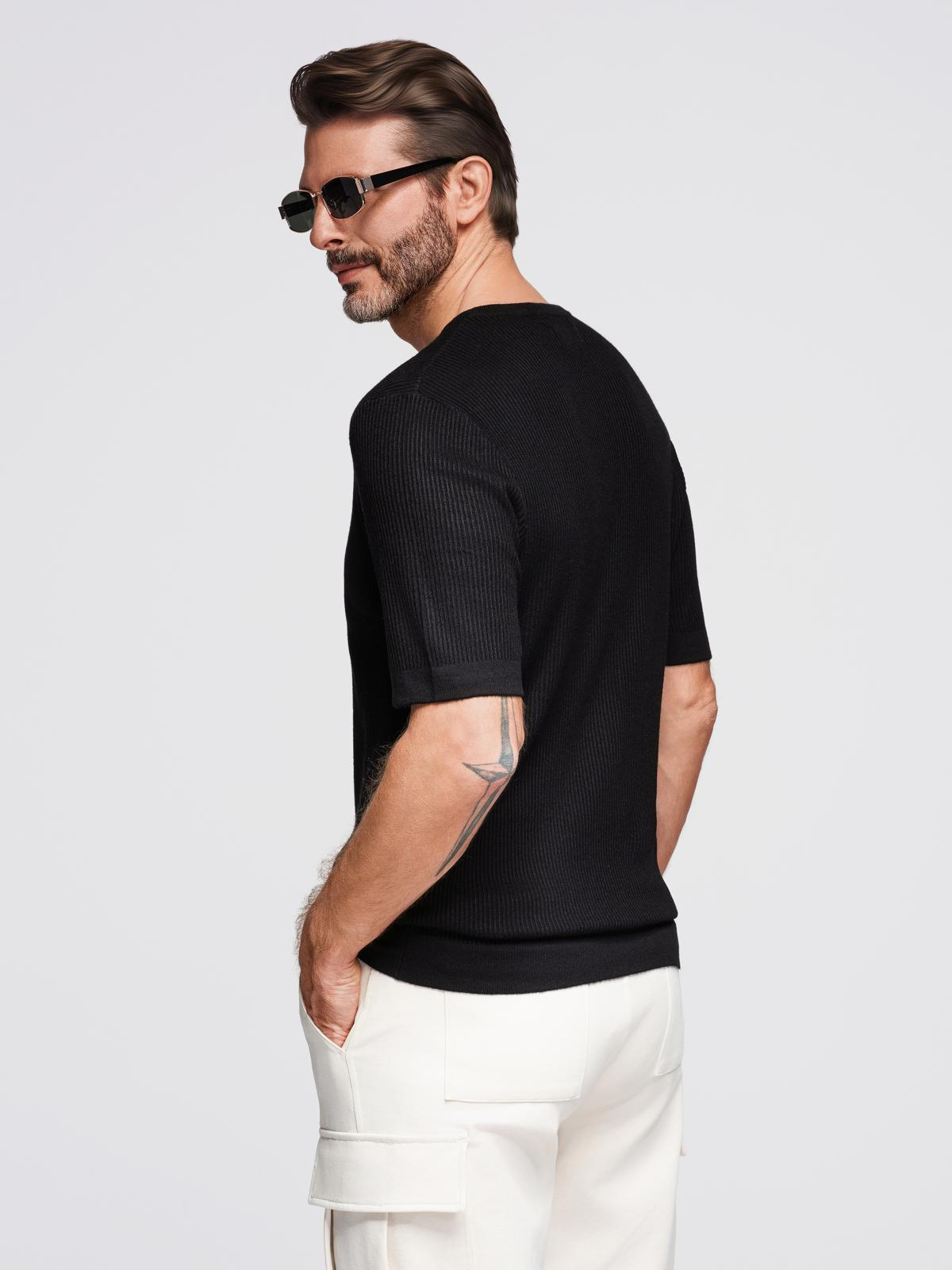 Meeste nööbitava kaelusega lühikeste varrukatega särk Ombre Clothing - Image 5