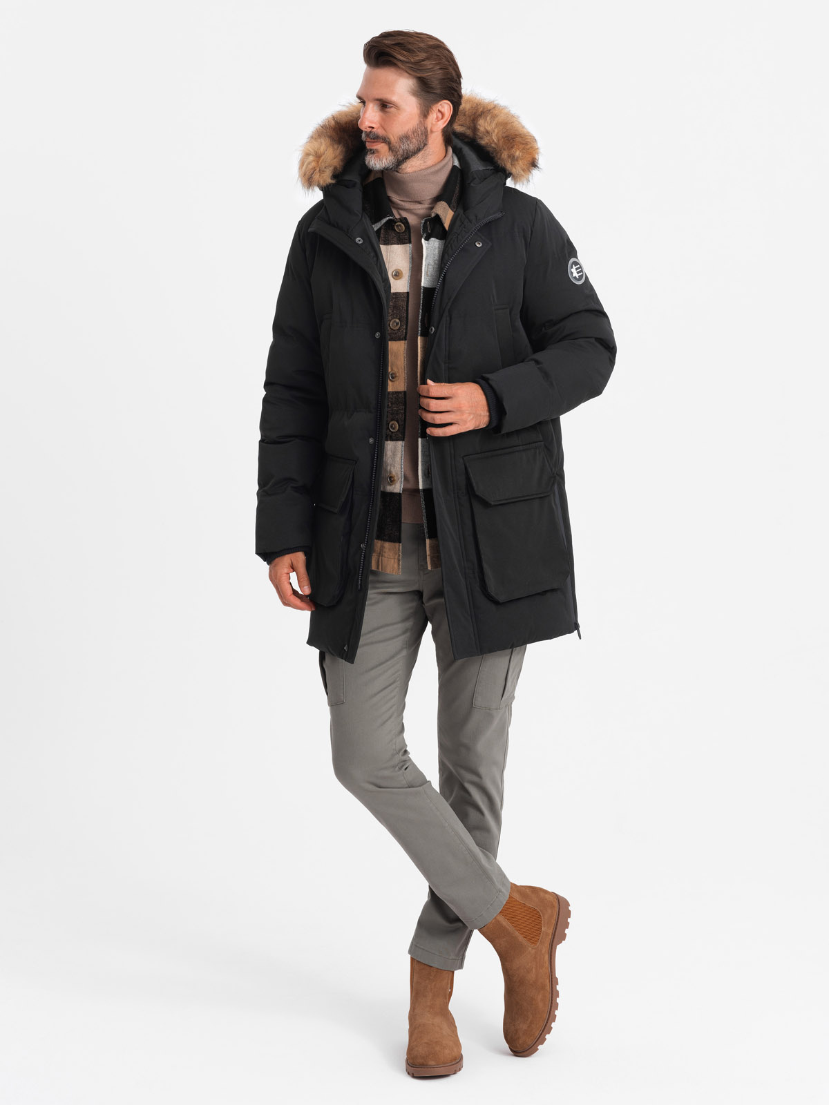 Meeste kapuutsiga talvejope Ombre Clothing - Image 13