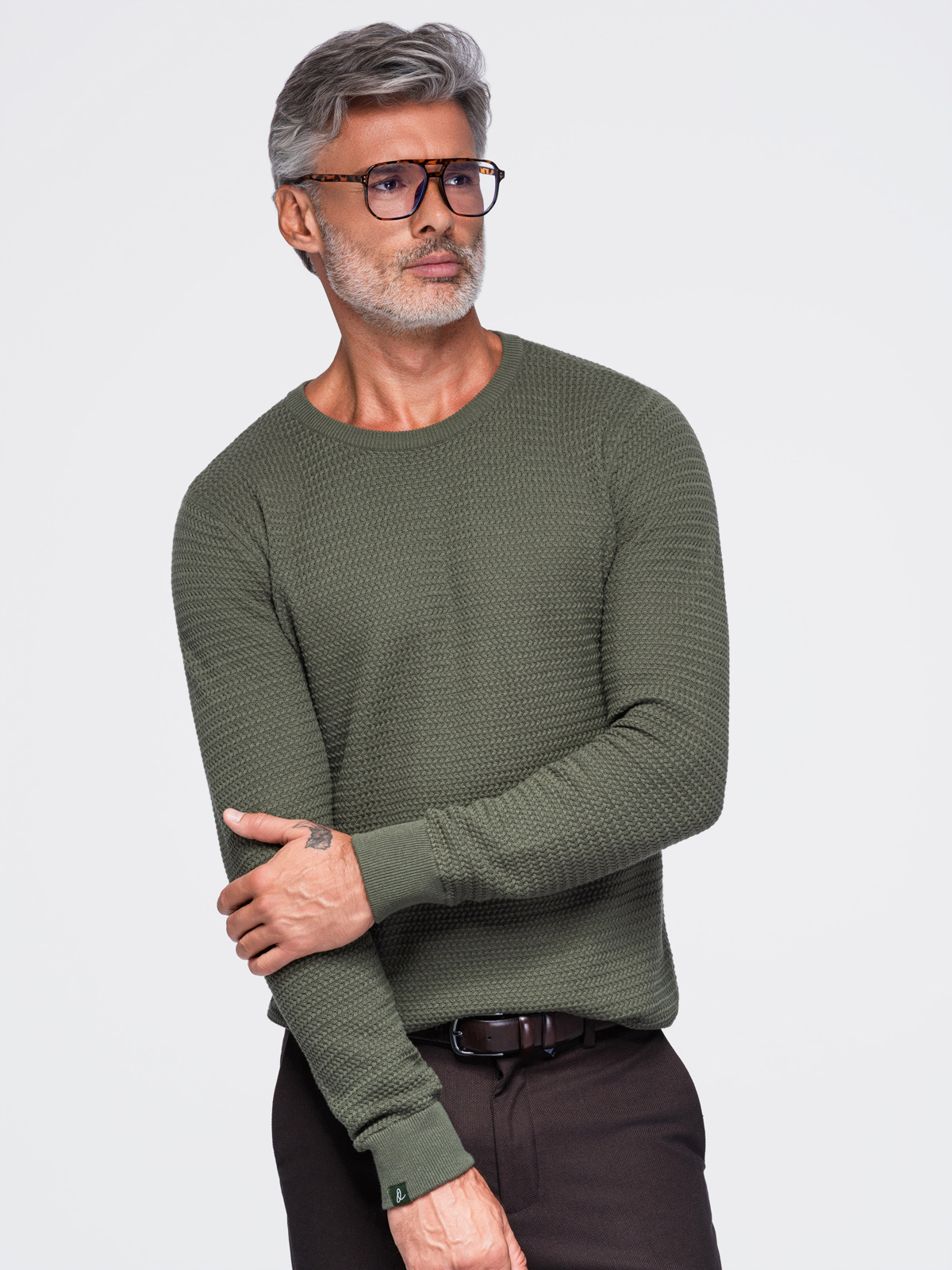 Meeste kampsun Ombre Clothing tekstuursest puuvillatrikotaažist - Image 1