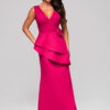 Larica naiste maani ulatuv peplum-detailiga maksikleit - Thumbnail Image 13