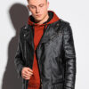 Meeste biker-stiilis jakk Ombre Clothing - Thumbnail Image 1
