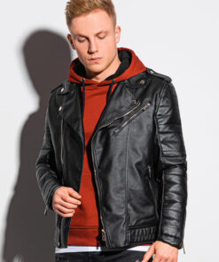 Meeste biker-stiilis jakk Ombre Clothing