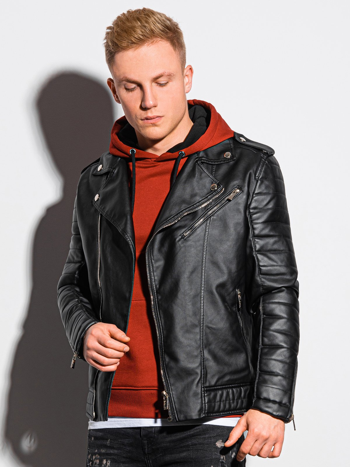 Meeste biker-stiilis jakk Ombre Clothing - Image 1