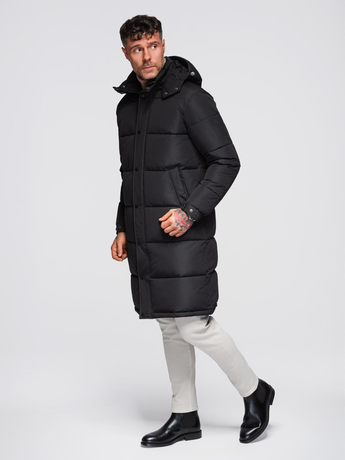Meeste tepitud pikem talvejope kapuutsiga Ombre Clothing - Image 7