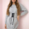 Kesi pikkade varrukatega dresskleit seotava korsett-vööosaga - Thumbnail Image 1