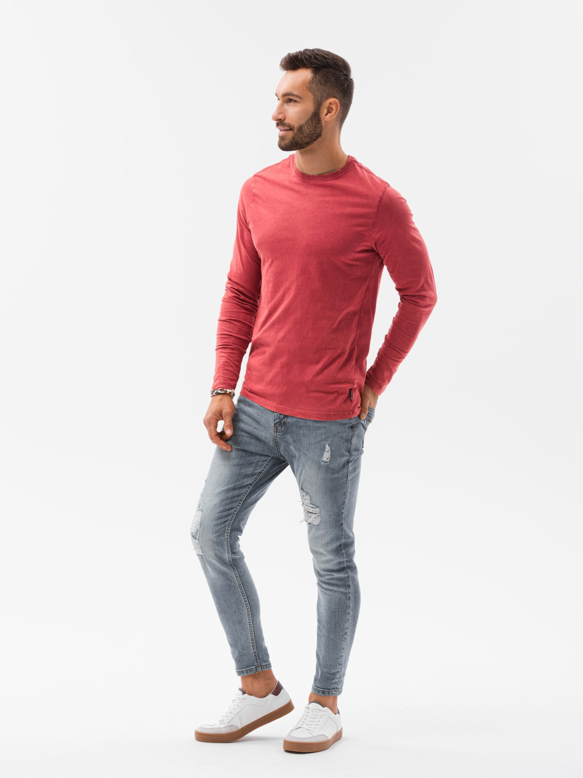 pikkade varrukatega särk l131 - punane - Image 6