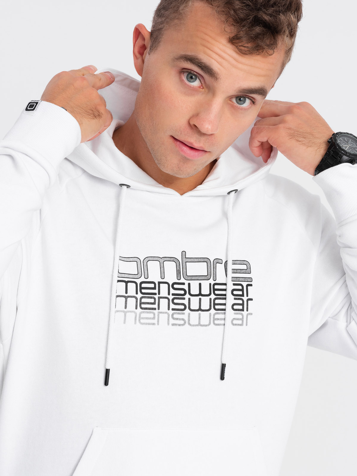 Ombre Clothing meeste kapuutsiga dressipluus taskuga - Image 2
