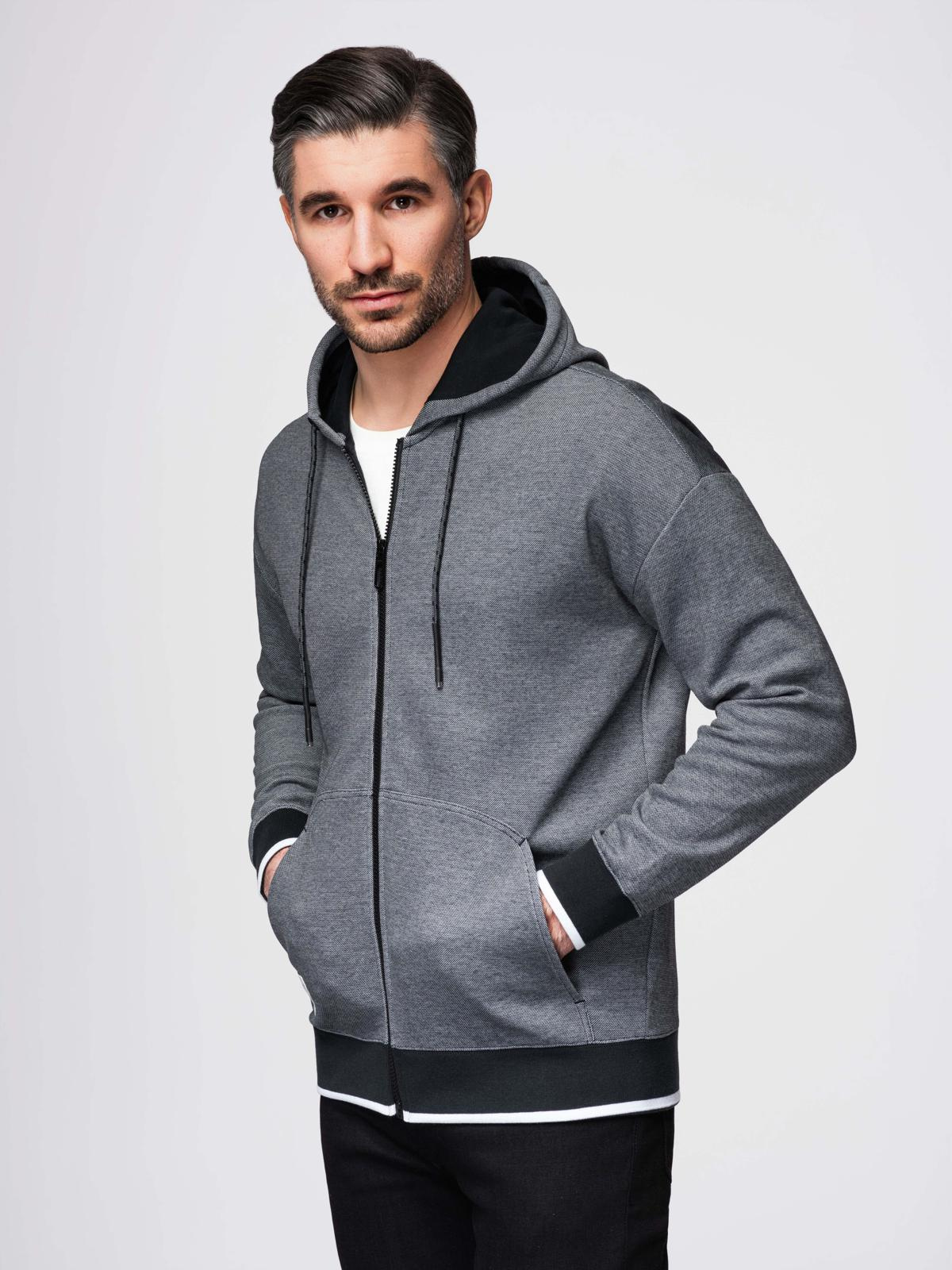 Ombre Clothing meeste lukuga kapuutsiga dressipluus - Image 1