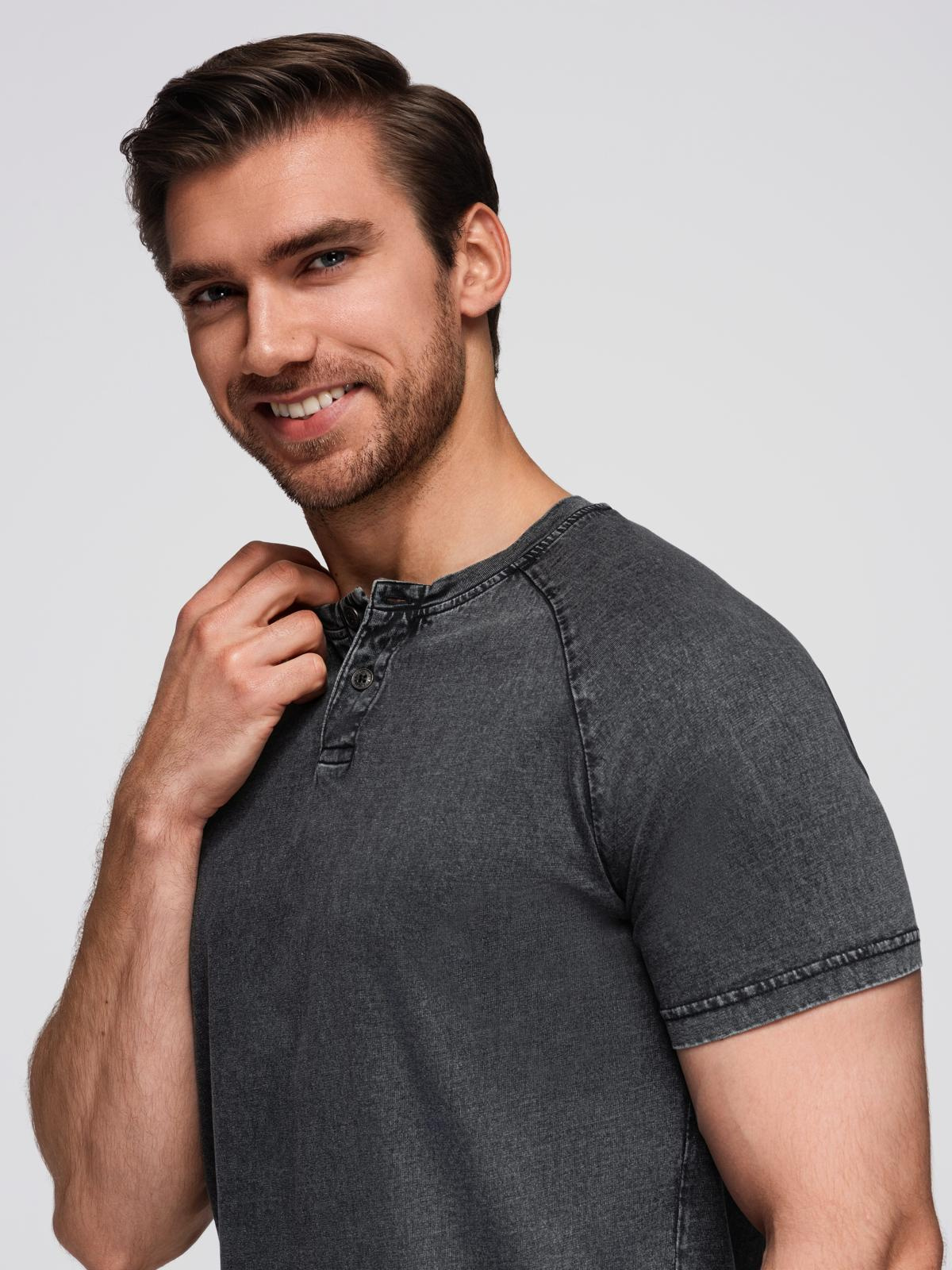 Ombre Clothing meeste nööpidega Henley T-särk - Image 2