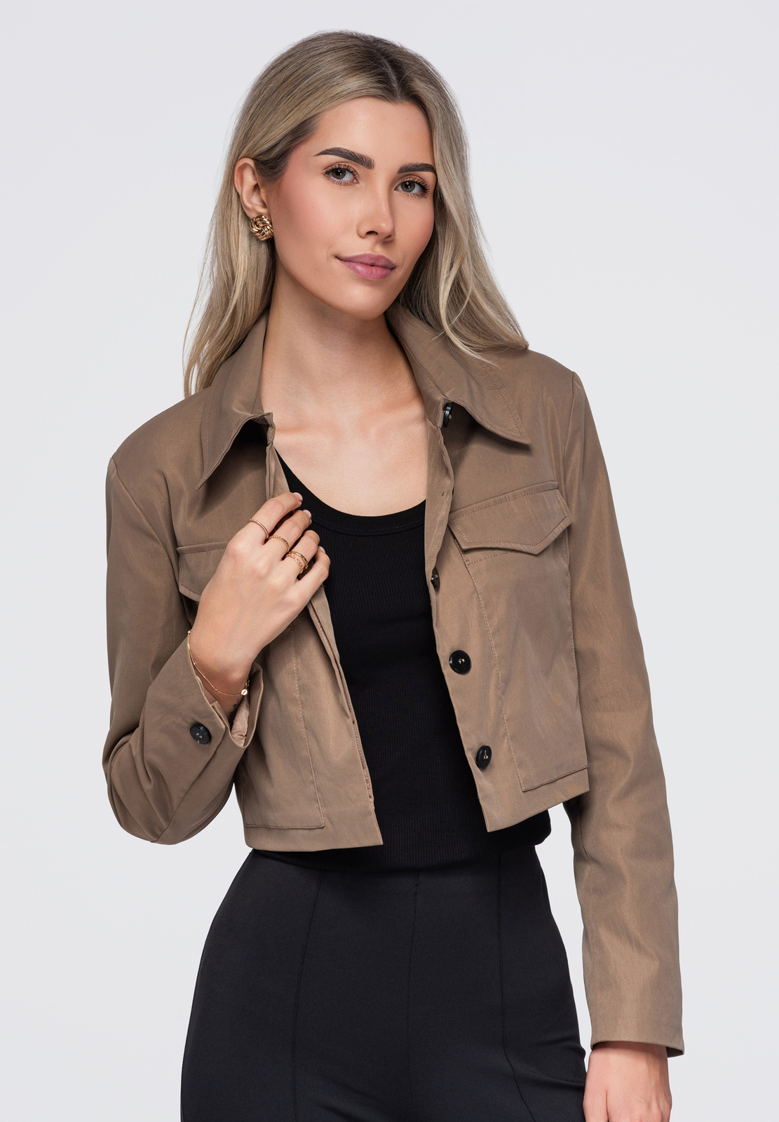 Lühike naiste jakk klapptaskutega Ombre Clothing - Image 9