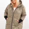 Kesi kapuutsiga tepitud naiste talvejope Plus Size - Thumbnail Image 2