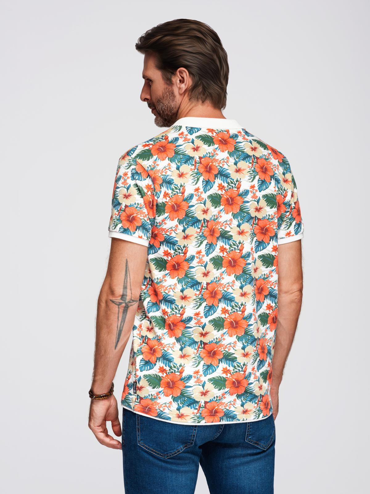 Meeste lillemustriga polosärk Ombre Clothing - Image 5