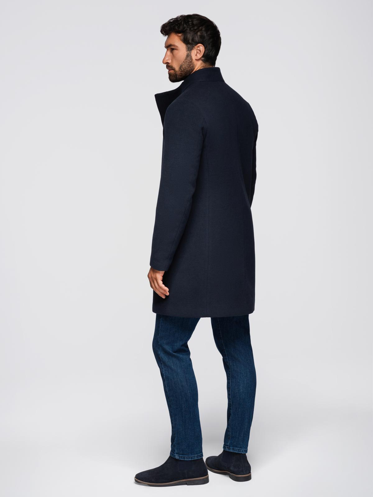 Ombre Clothing meeste poolpikk mantel püstkrae ja nööpidega - Image 25
