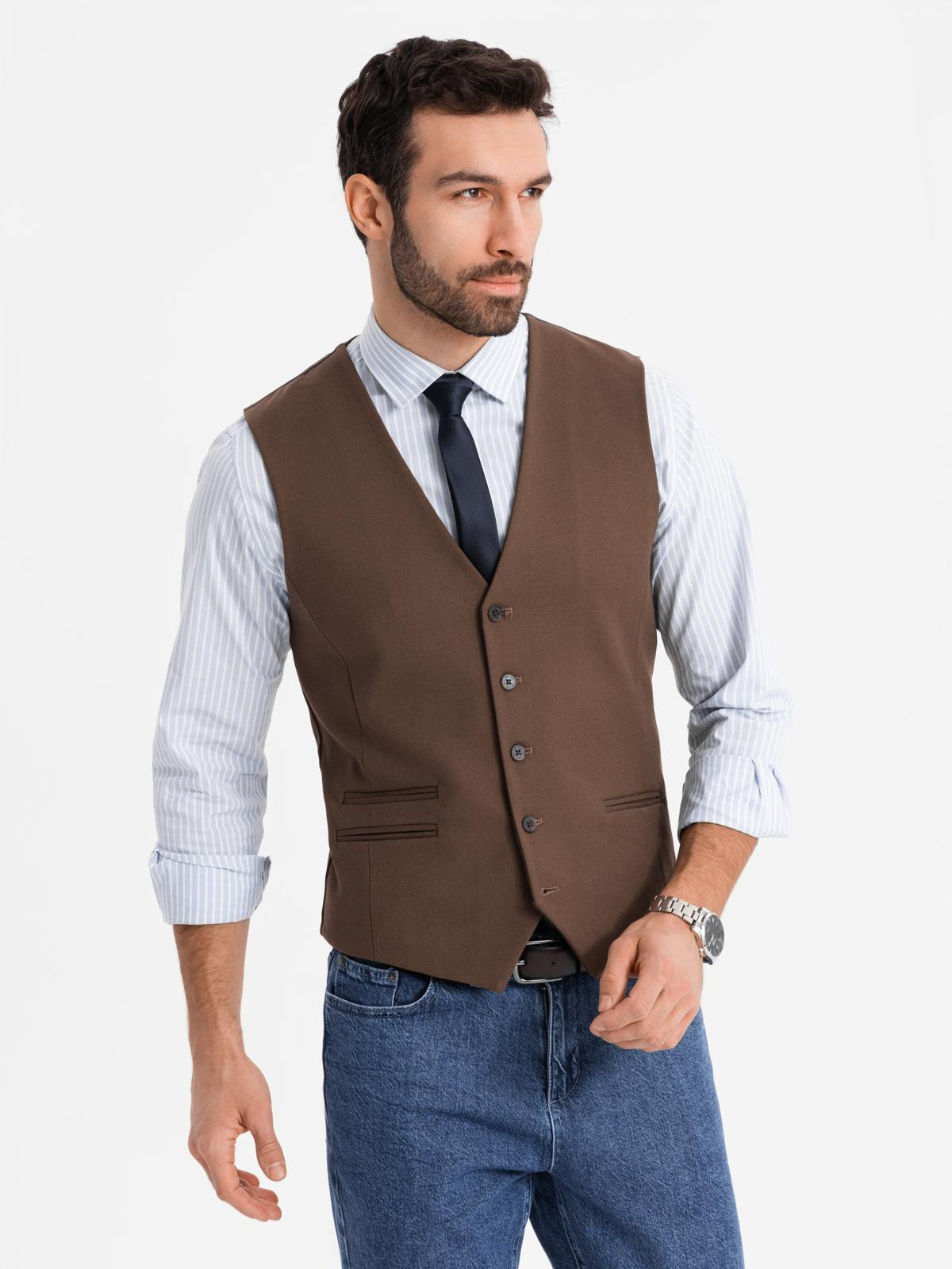 Meeste ülikonnavest nööpidega Ombre Clothing - Image 11