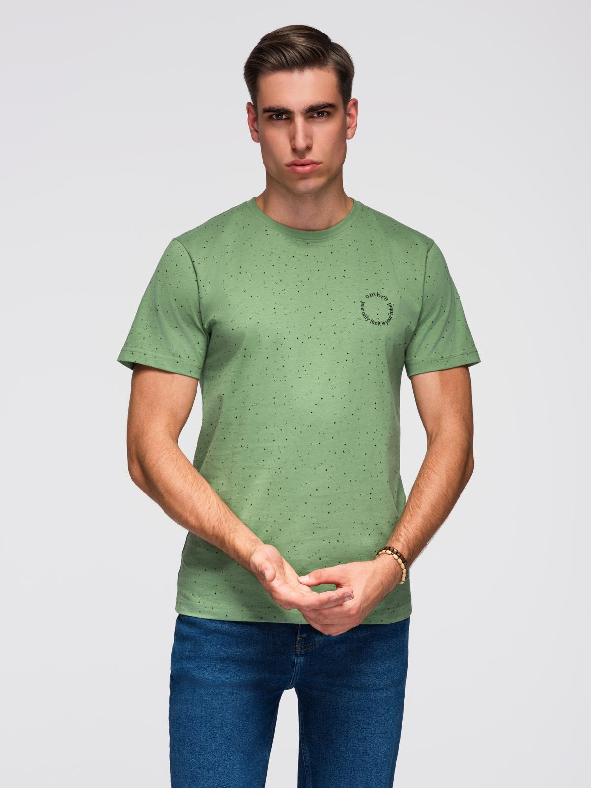 Meeste kammitud puuvillast trükimustriga T-särk Ombre Clothing - Image 23