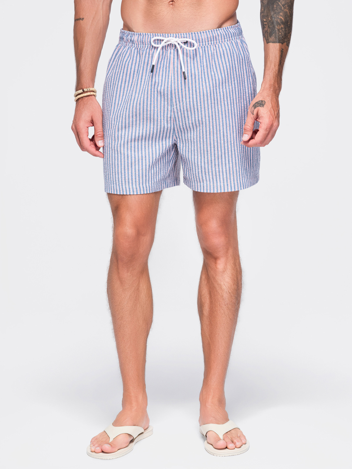 Meeste triibulised ujumispüksid Ombre Clothing seersucker-kangast - Image 8