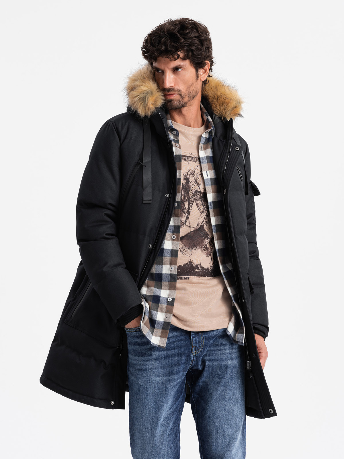 Ombre Clothing meeste talvejope kapuutsiga - Image 17