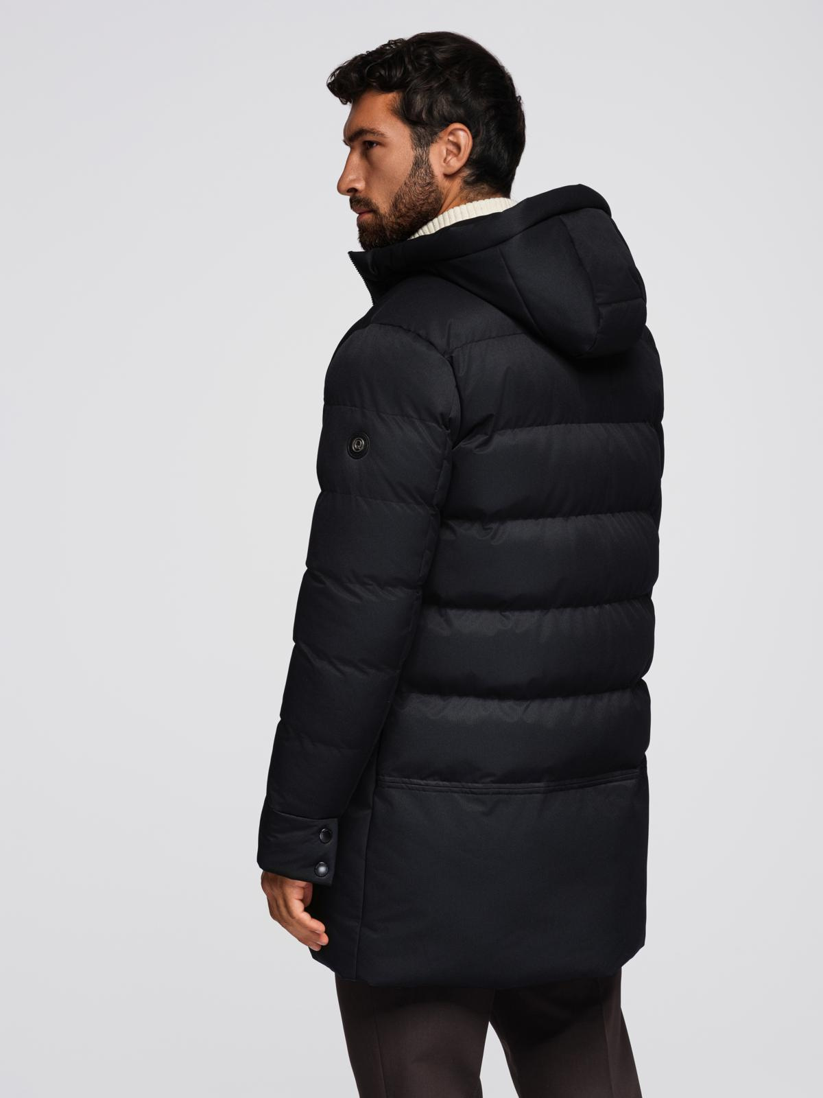 Ombre Clothing meeste kapuutsiga tepitud pikem jope - Image 6
