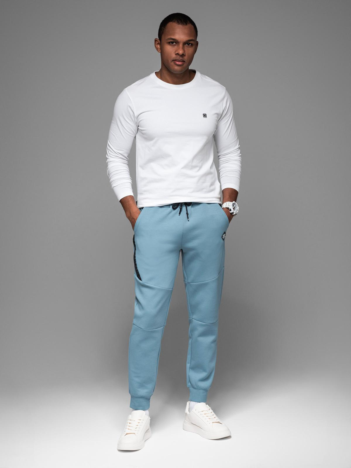 Ombre Clothing meeste dressipüksid paelte ja soonikutega - Image 2