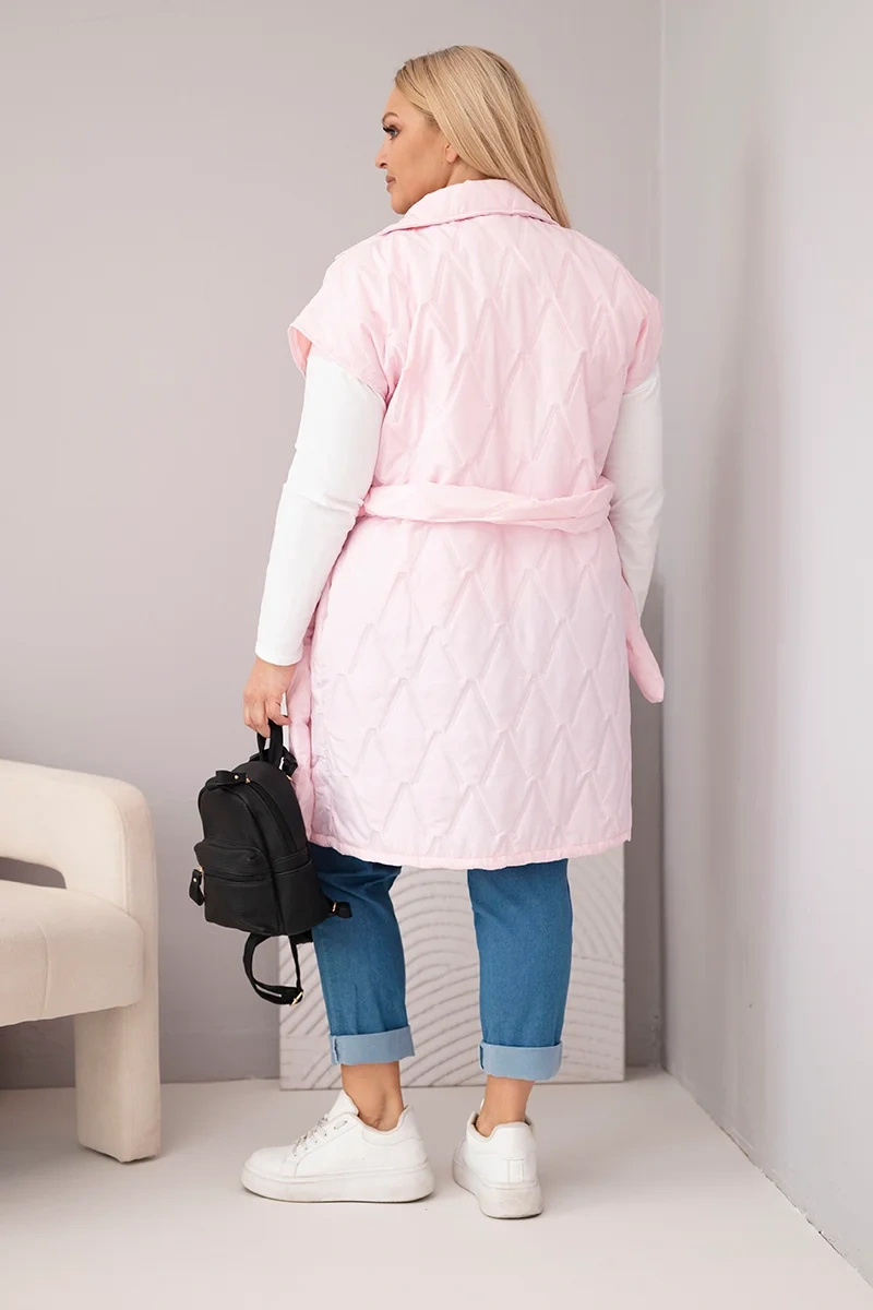 Kesi tepitud naiste pikem vest vööga - Image 89