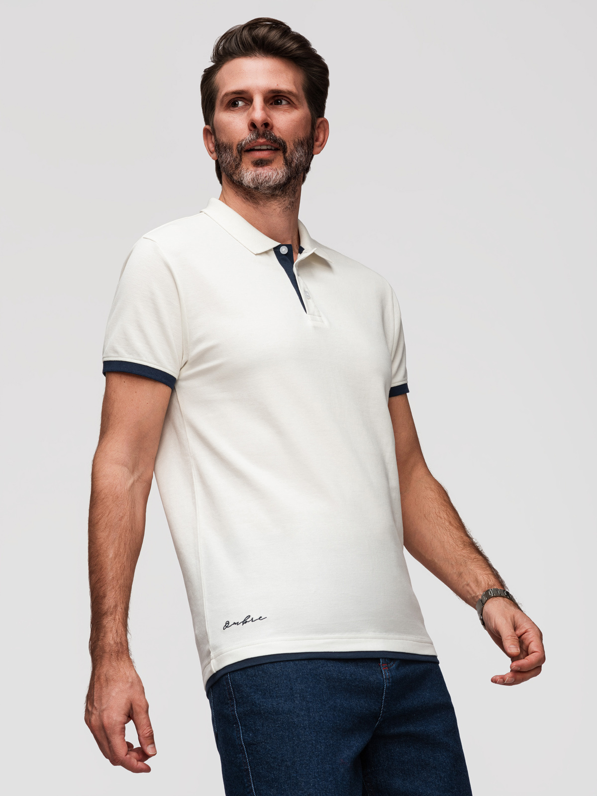 Ombre Clothing meeste puuvillane polosärk kontrastsete detailidega - Image 5