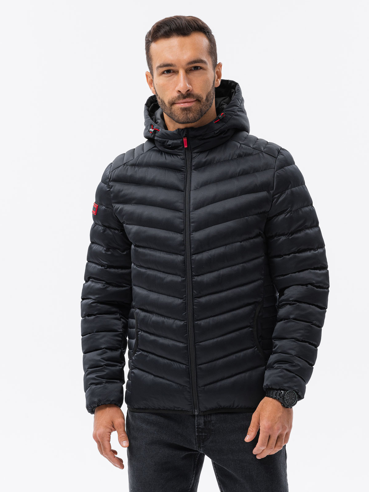 Meeste tepitud kevad-sügisjope kapuutsiga Ombre Clothing - Image 8