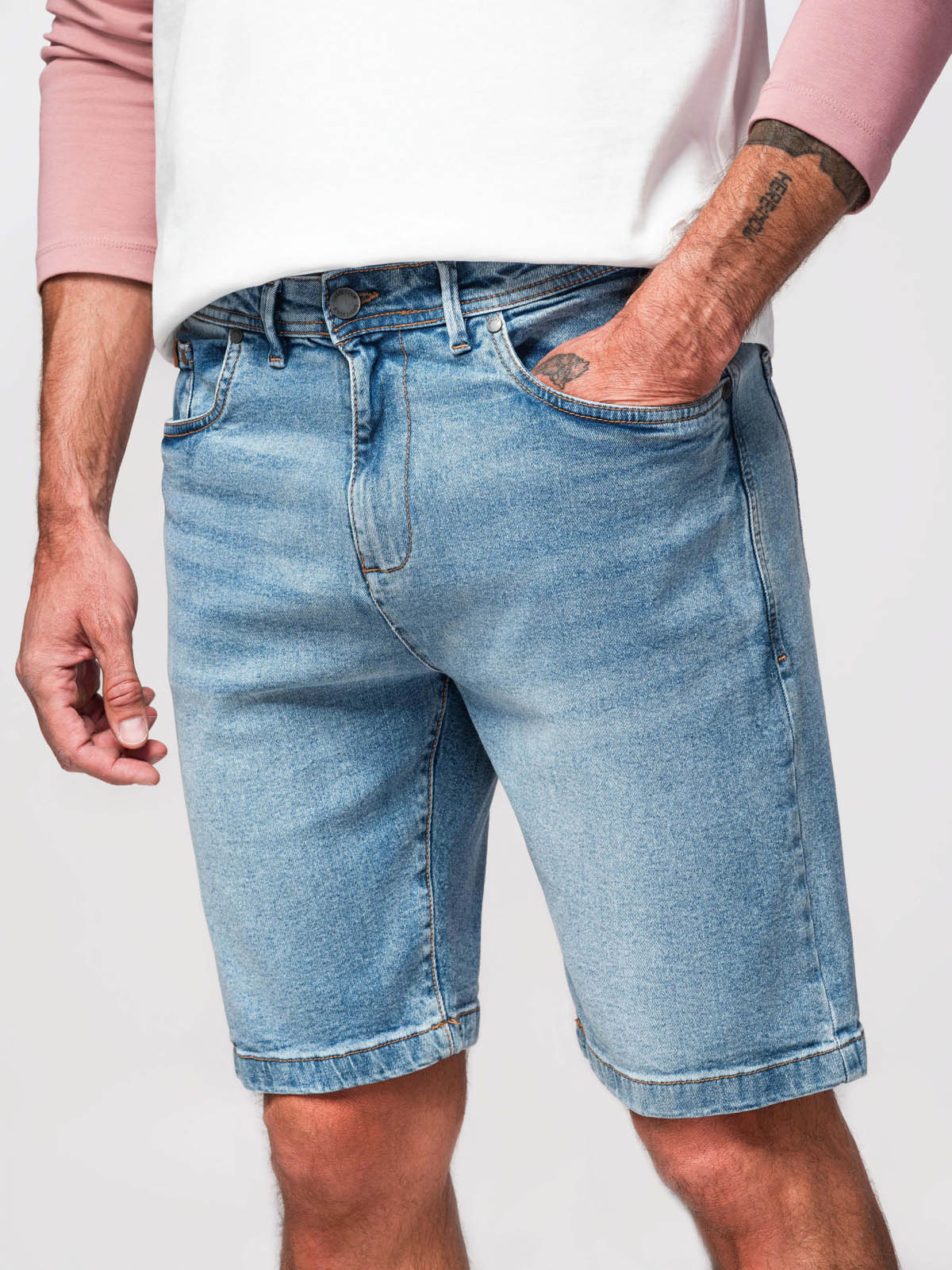 Ombre Clothing meeste lühikesed teksapüksid - Image 14