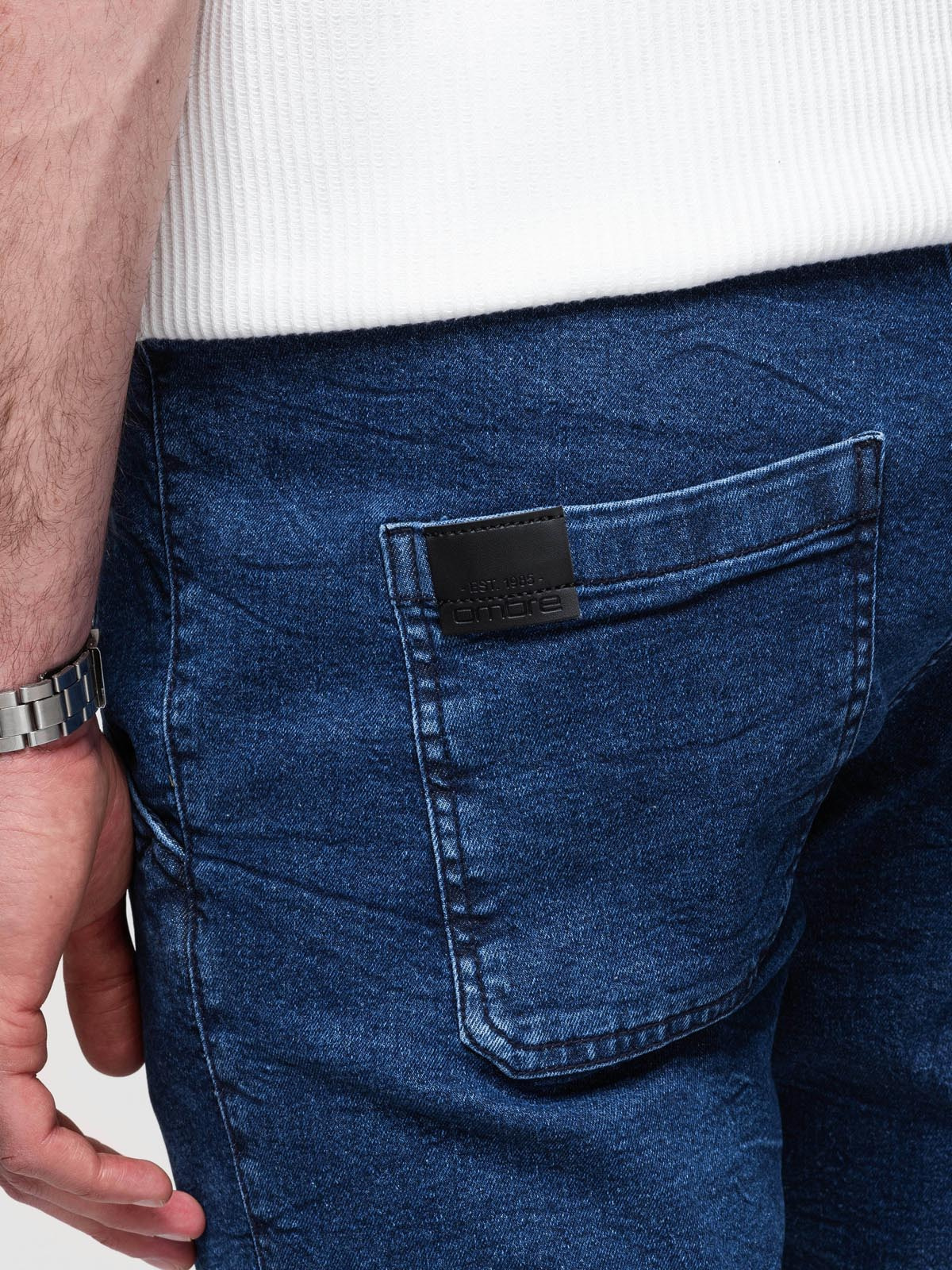 Ombre Clothing meeste teksalühikesed püksid nöörvööga - Image 14