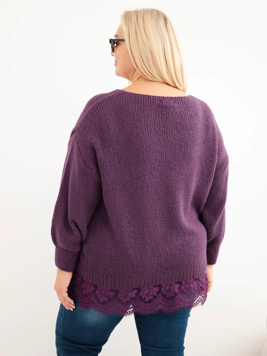 Naiste plus-size kampsun pitsäärega - Image 43