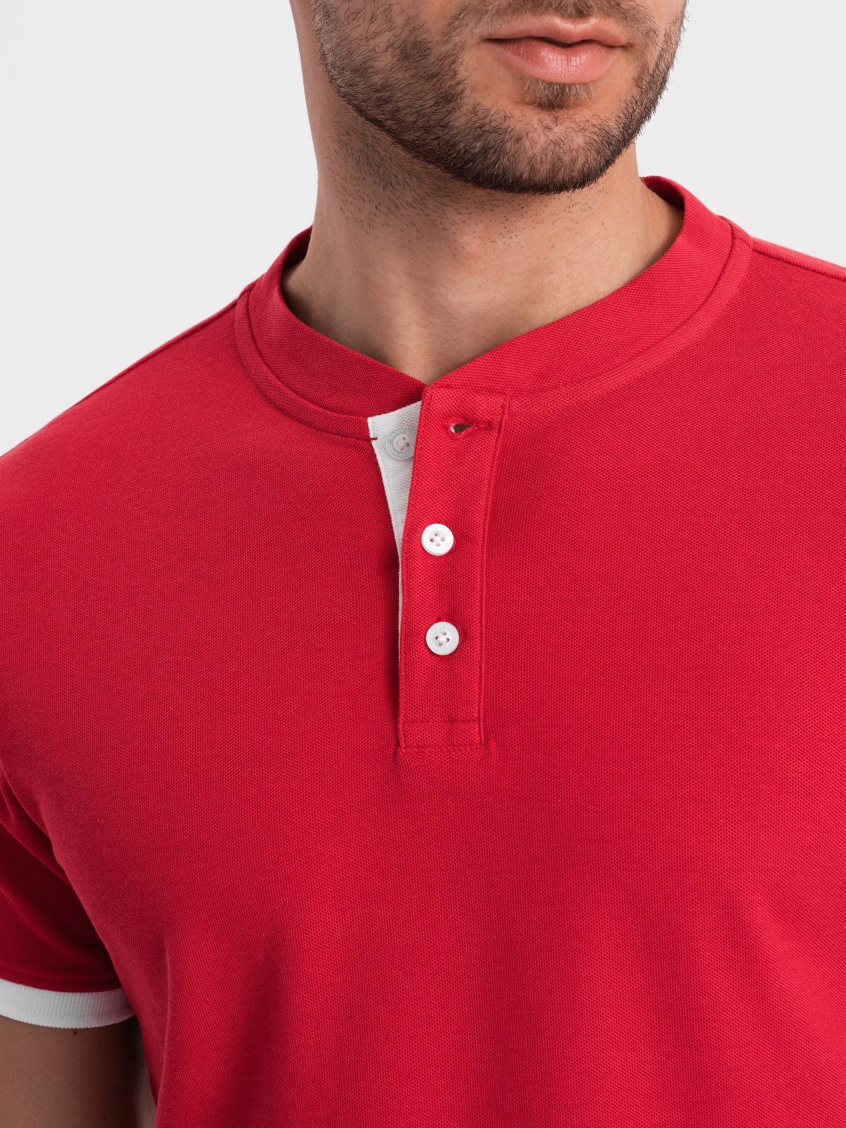 Meeste püstkrae ja nööpidega polosärk Ombre Clothing - Image 146