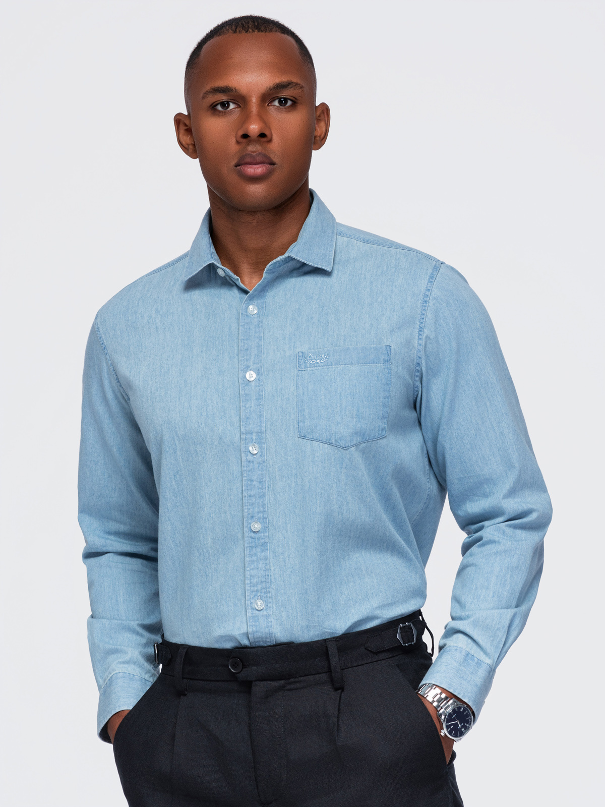 Ombre Clothing meeste pikkade käistega puuvillane triiksärk - Image 1