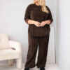 Plus Size naiste velvetist komplekt pusa ja laiade pükstega Kesi - Thumbnail Image 6