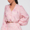 Ombre Clothing naiste lühike ažuurse mustriga pluus - Thumbnail Image 5