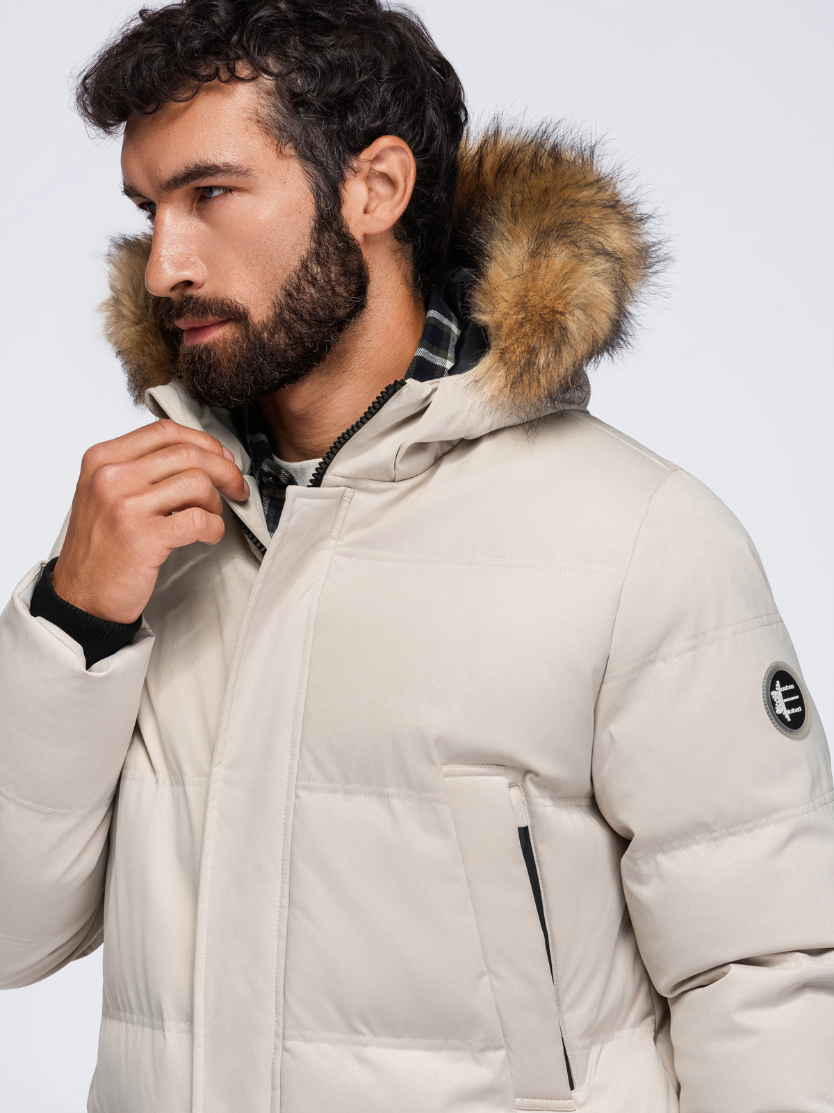 Ombre Clothing pikendatud tegumoega meeste talveparka kapuutsiga - Image 3
