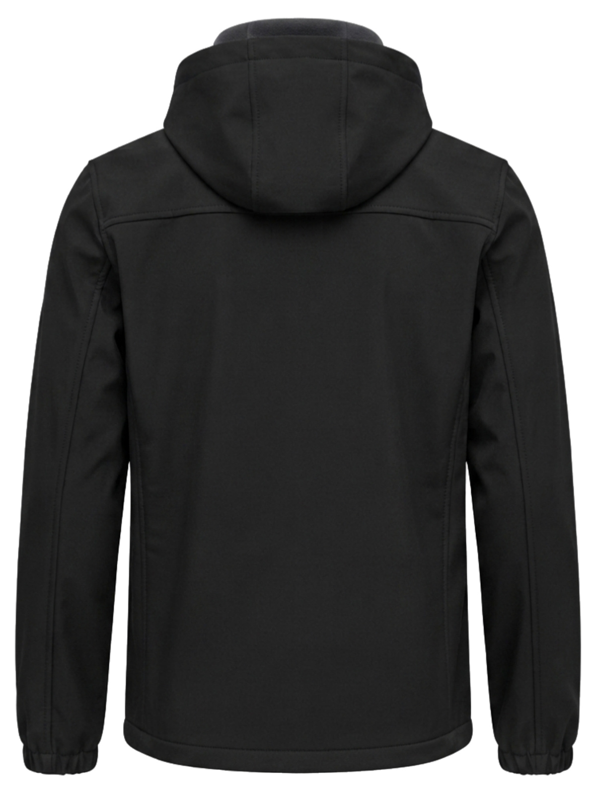 Meeste SOFTSHELL jakk fliisvoodri ja kapuutsiga – must - Image 3